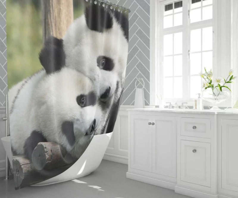 Panda Cute Animal Shower Curtain 1