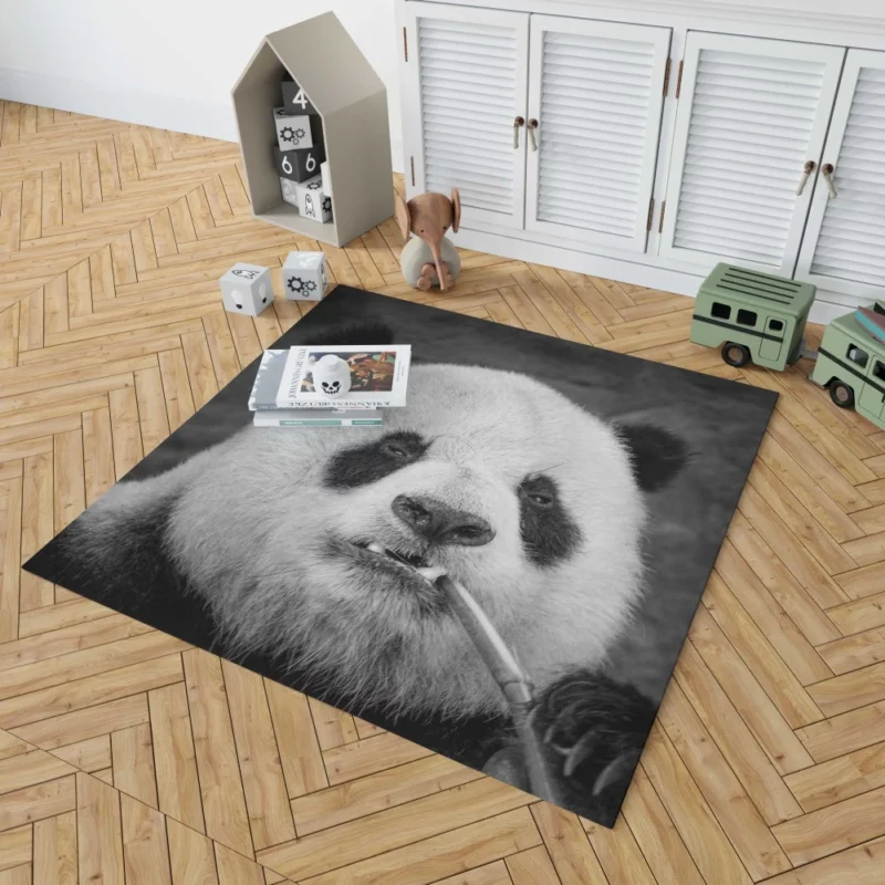 Panda Monochrome Majesty Panda Love Rug 1