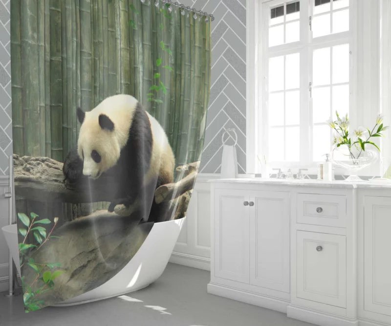 Panda Playful Charm Zoo Delight Shower Curtain 1