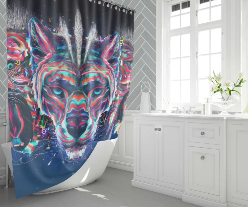 Panthera The Majestic Genus of Big Cats Shower Curtain 1