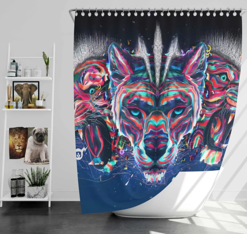 Panthera The Majestic Genus of Big Cats Shower Curtain