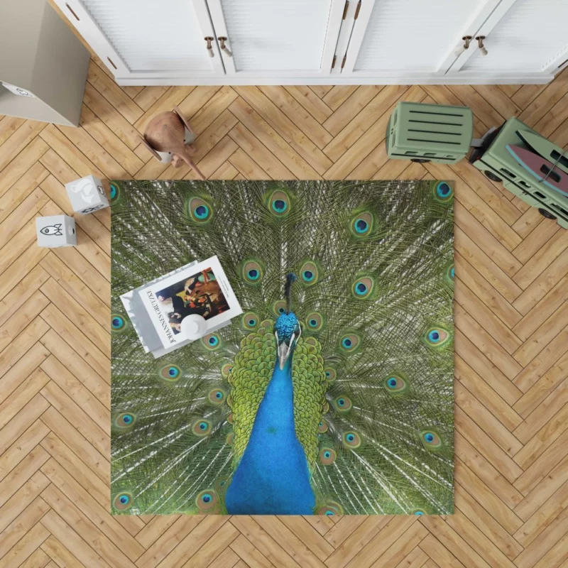 Peacock Dance Vibrant Elegance Rug