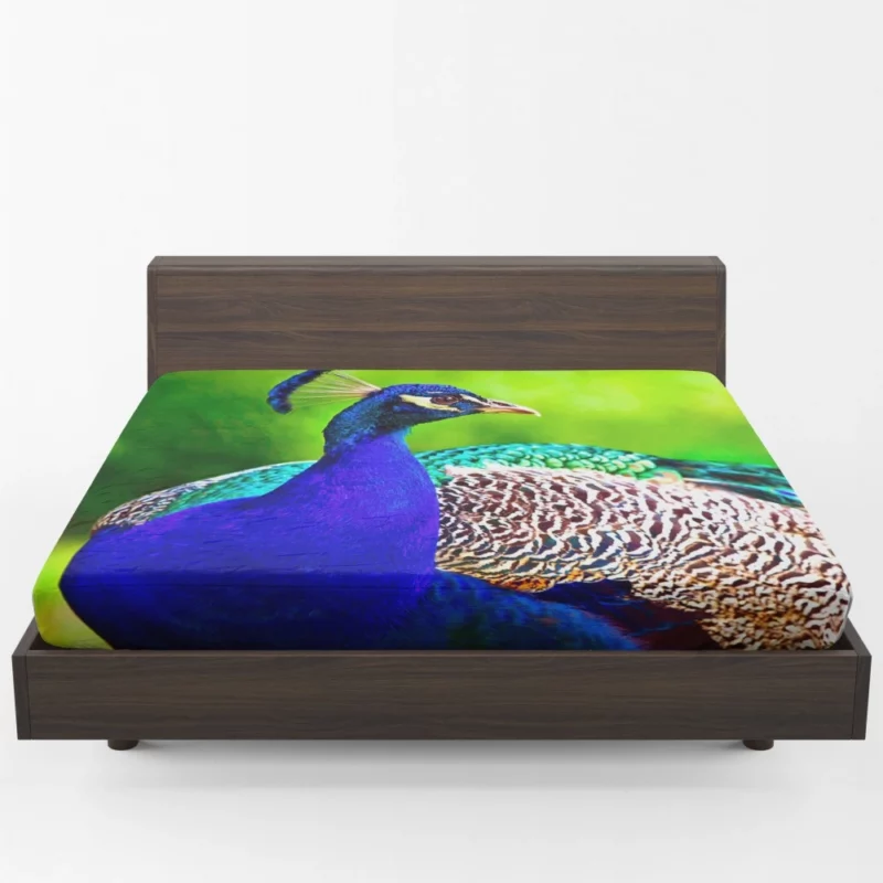 Peacock Stunning Plumage Majestic Bird Fitted Sheet