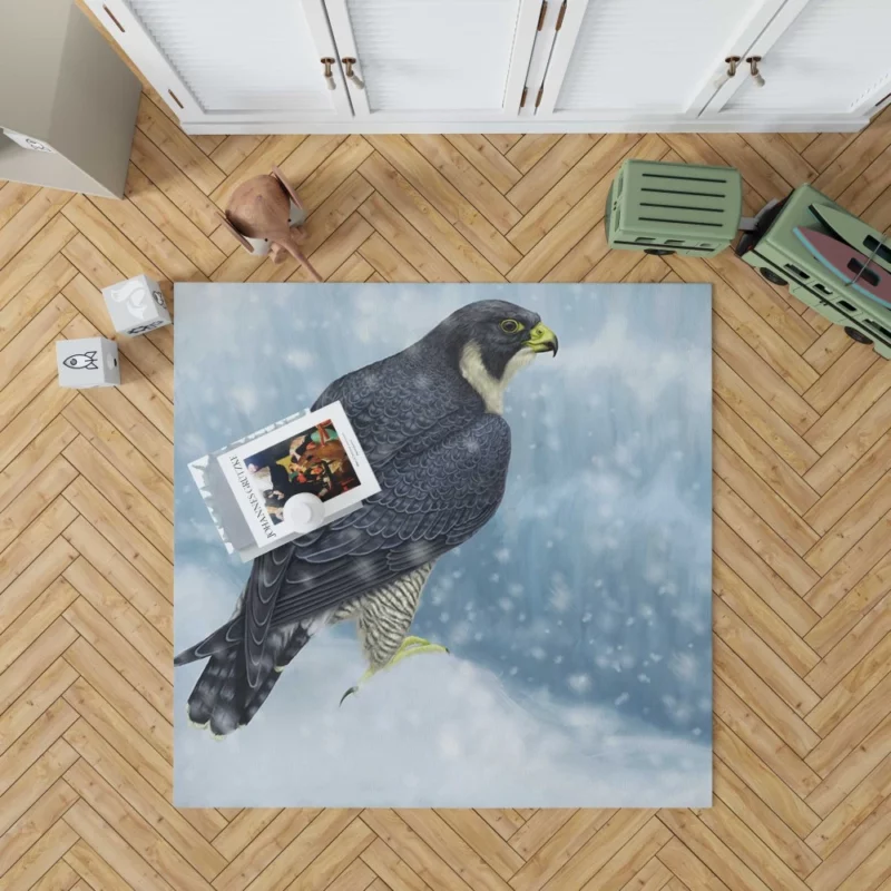 Peregrine Falcon Aerial Prowess Hunter Gaze Rug