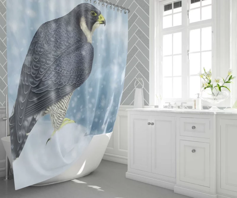 Peregrine Falcon Aerial Prowess Hunter Gaze Shower Curtain 1