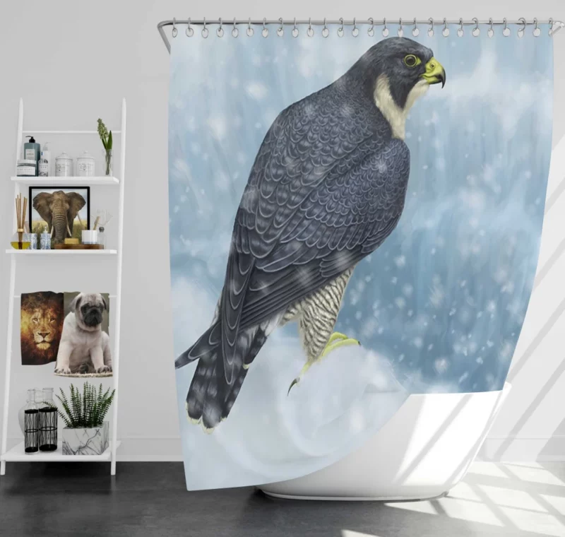 Peregrine Falcon Aerial Prowess Hunter Gaze Shower Curtain