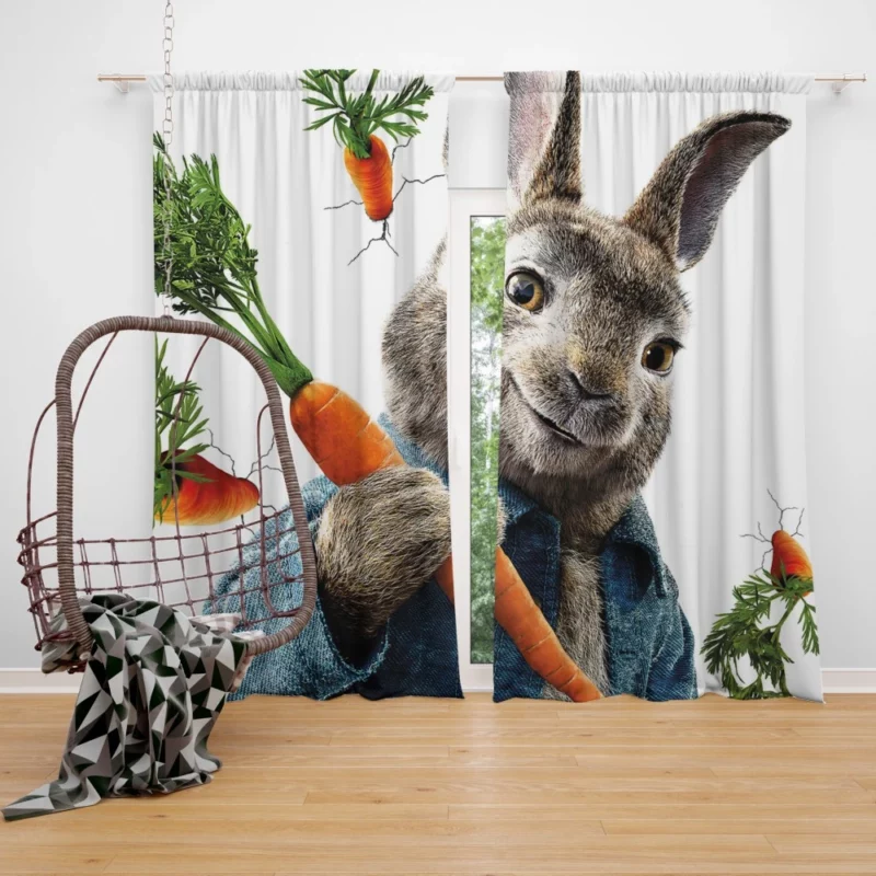 Peter Rabbit Carrot Chase Whimsical Delight Curtain