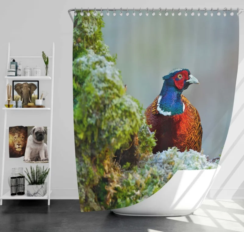 Pheasant Mossy Retreat Forest Dweller Shower Curtain