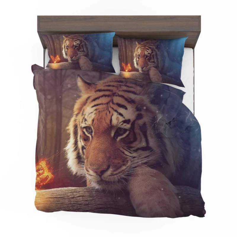 Photography Manipulation Fiery Tiger Dreams Bedding Set 1