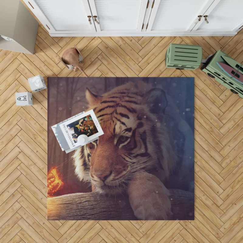 Photography Manipulation Fiery Tiger Dreams Rug