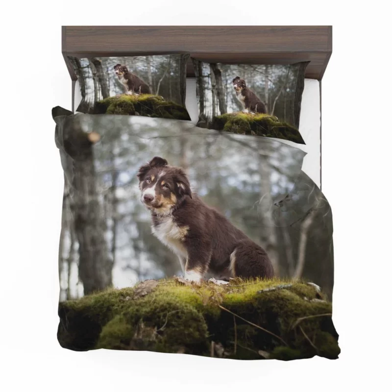 Playful Australian Shepherd Puppy Bedding Set 1