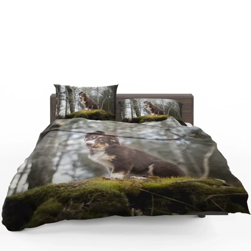 Playful Australian Shepherd Puppy Bedding Set