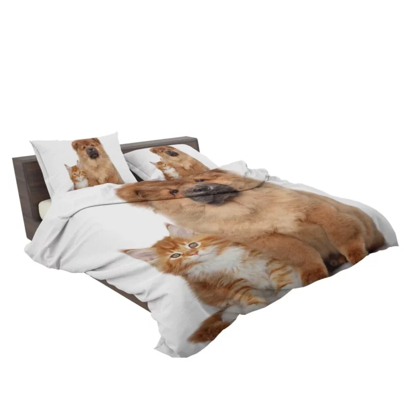 Playful Cat & Chow Chow Furry Bonding Bedding Set 2