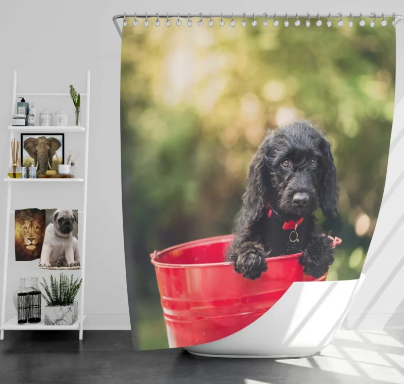 Playful Cocker Spaniel Puppy Furry Joy Shower Curtain