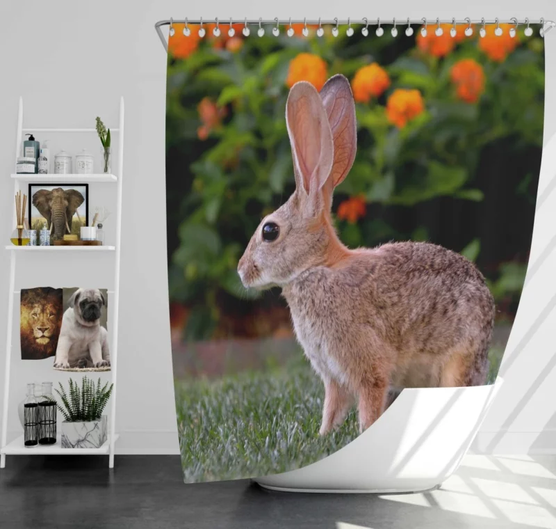 Playful Innocence Rabbit Whisker Charm Shower Curtain