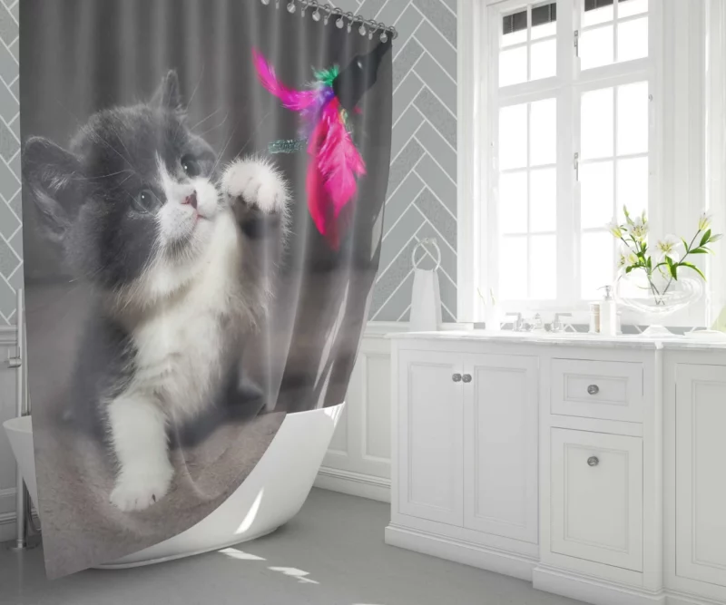 Playful Kitten Innocent Charm Shower Curtain 1