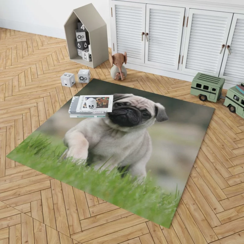 Playful Moments Pug Adorableness Rug 1