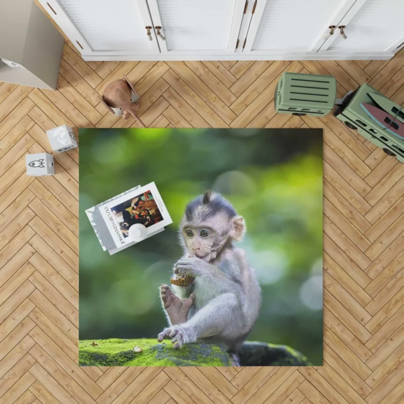 Playful Monkey Bokeh Frolic Rug