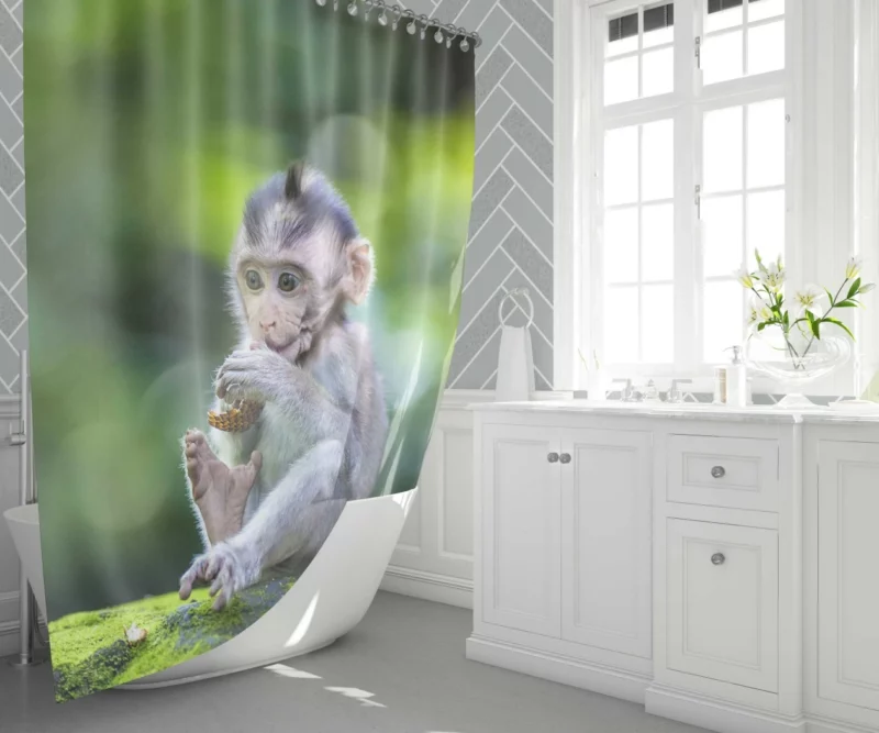 Playful Monkey Bokeh Frolic Shower Curtain 1