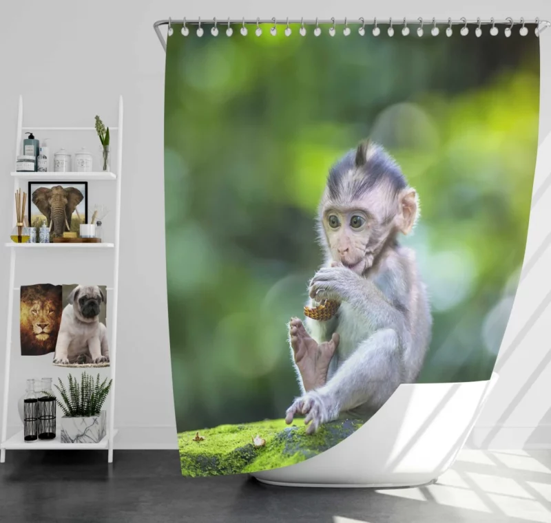 Playful Monkey Bokeh Frolic Shower Curtain