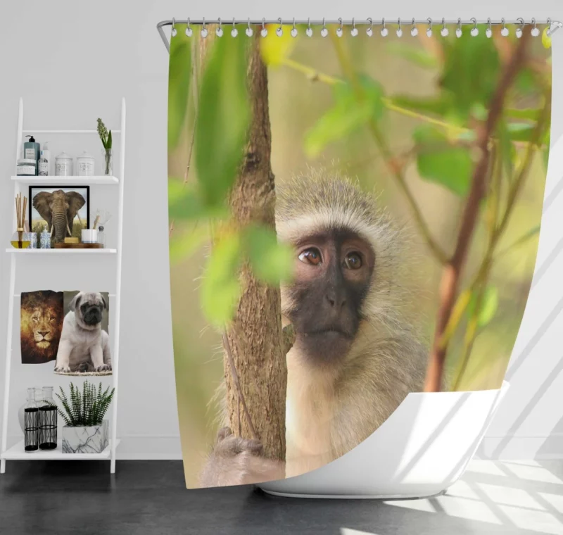 Playful Monkey Wild Antics Unleashed Shower Curtain