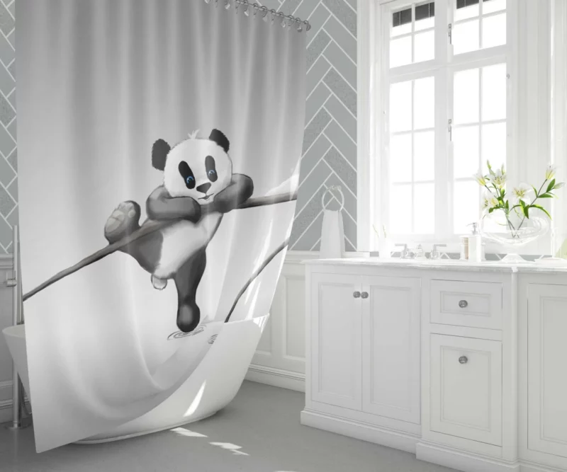 Playful Panda Bamboo Delight Shower Curtain 1