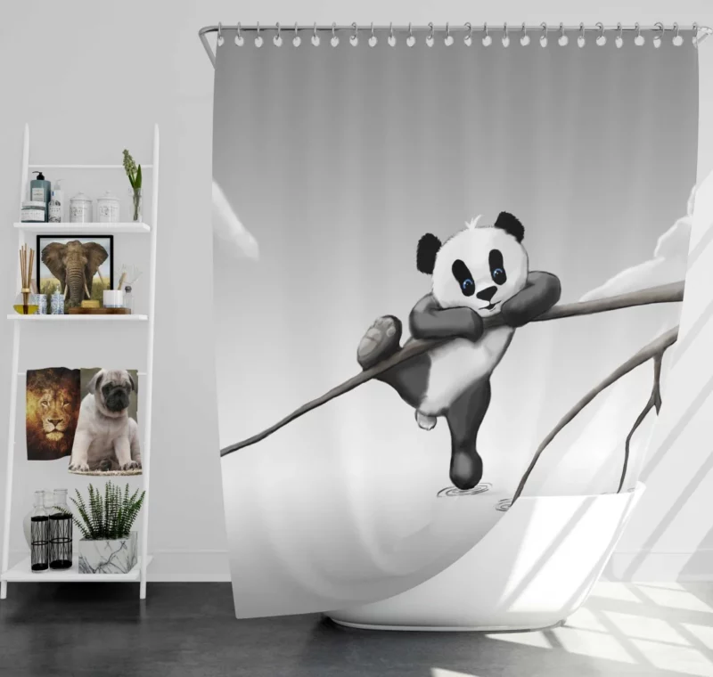 Playful Panda Bamboo Delight Shower Curtain