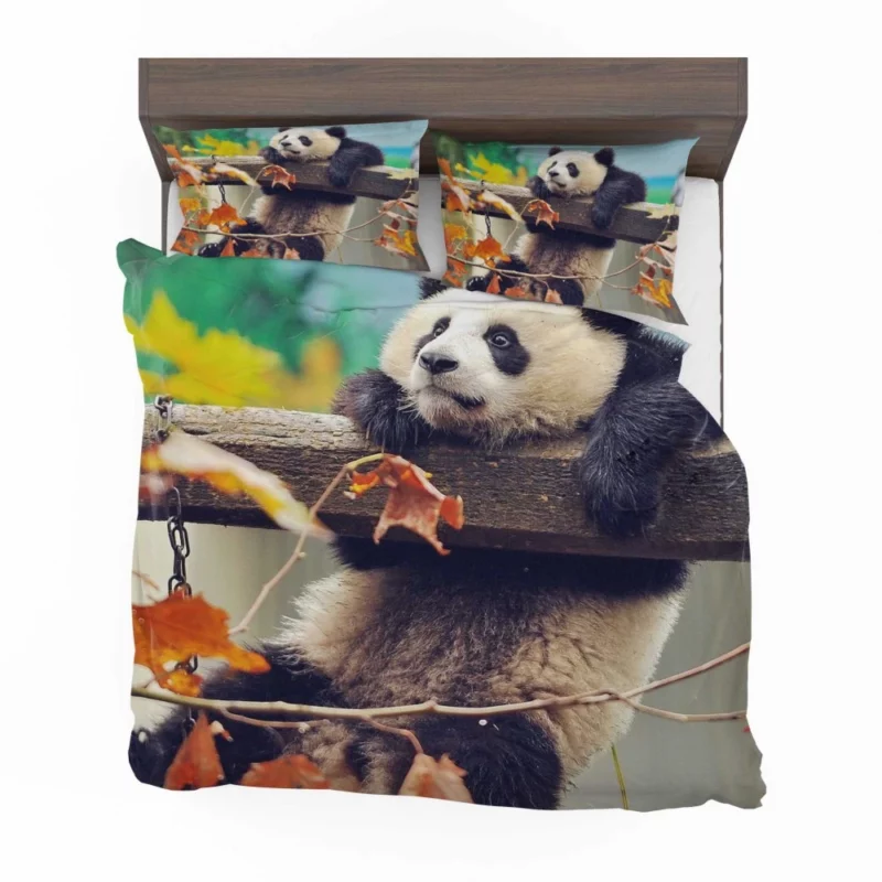 Playful Panda Cub Fall Adventure Bedding Set 1