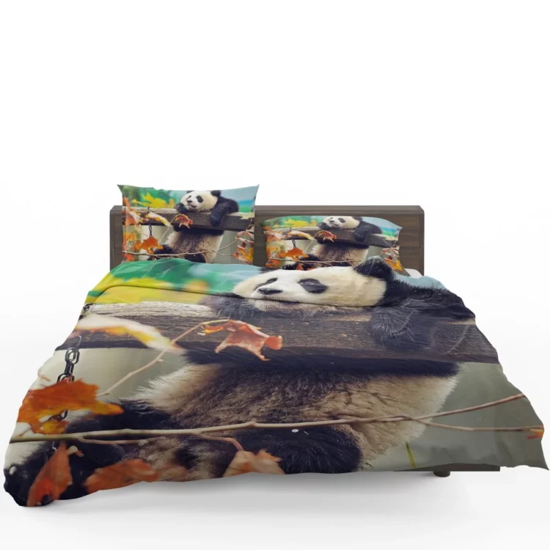 Playful Panda Cub Fall Adventure Bedding Set