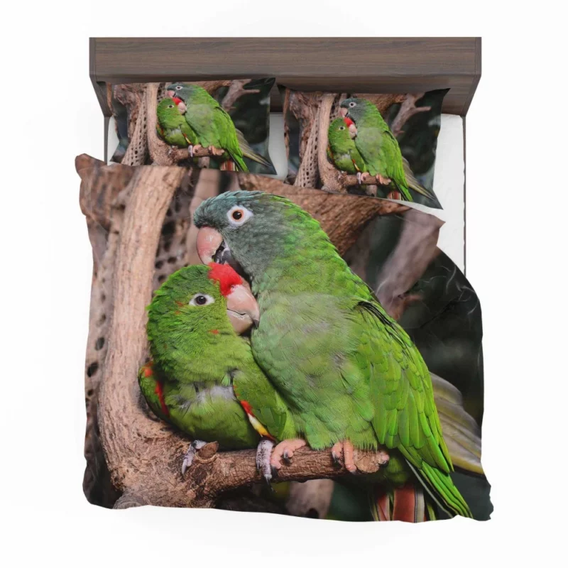 Playful Parrots on a Perch Bedding Set 1