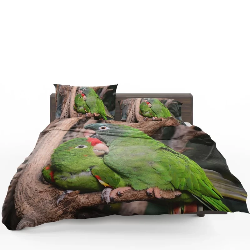 Playful Parrots on a Perch Bedding Set