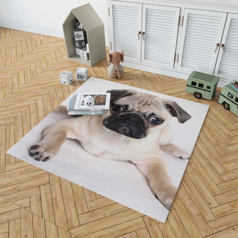 Playful Pug Adorable Companion Rug 1