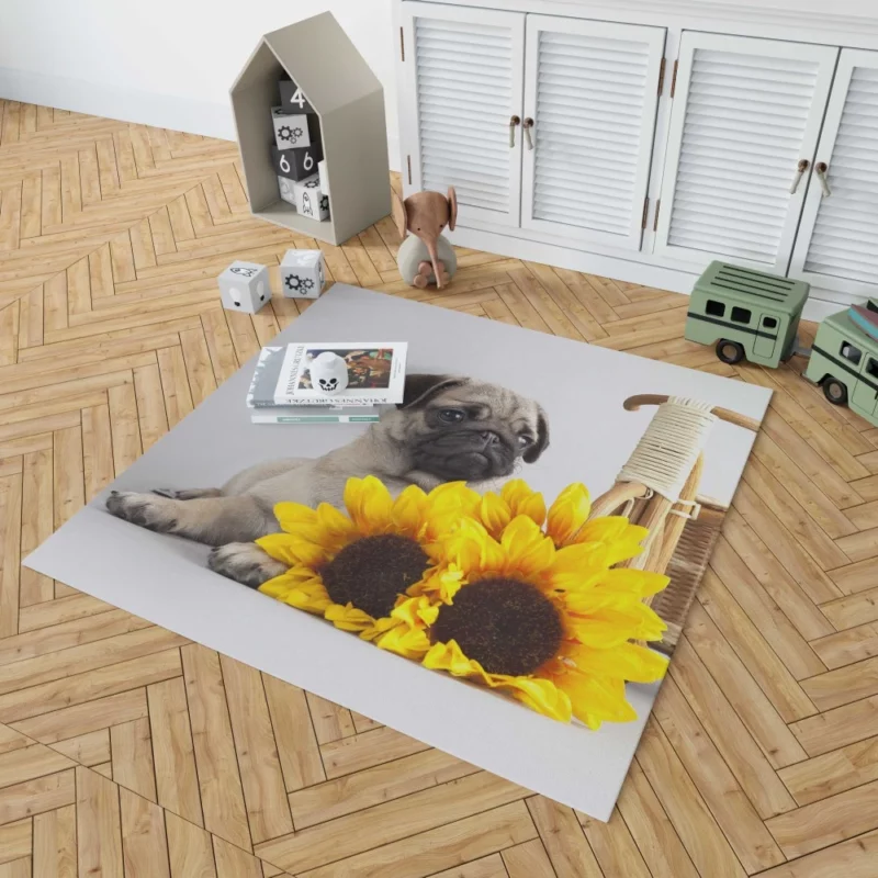 Playful Pug Antics of Adorable Moments Rug 1