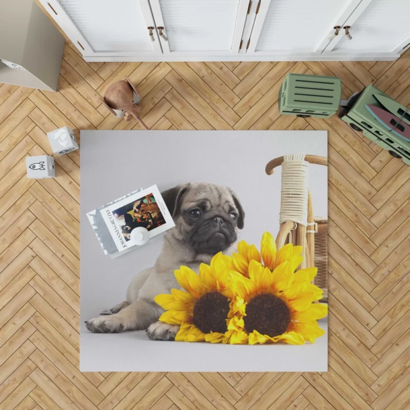 Playful Pug Antics of Adorable Moments Rug