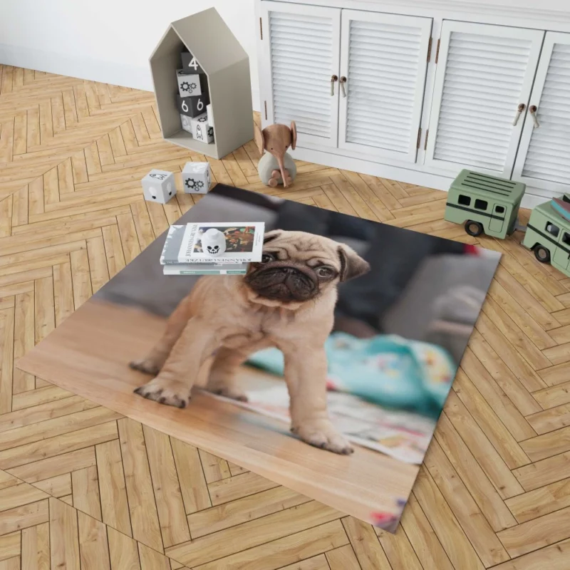 Playful Pug Rug 1