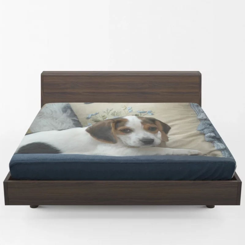 Playful Puppy Canine Joy Unveiled Fitted Sheet