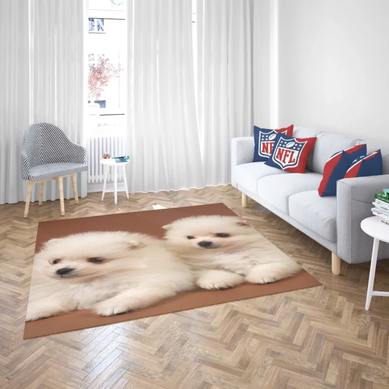 Playful Puppy Pomeranian Joy Rug 2