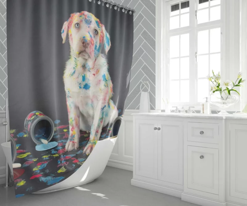 Playful Puppy Precious Moments Shower Curtain 1