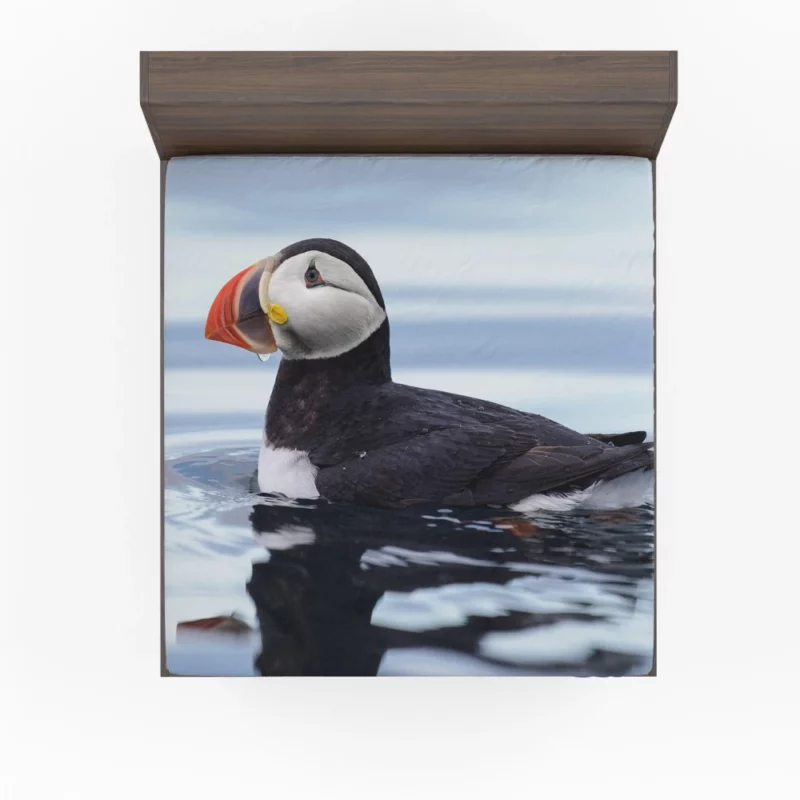 Puffin Reflective Pose Coastal Watcher Fitted Sheet 1