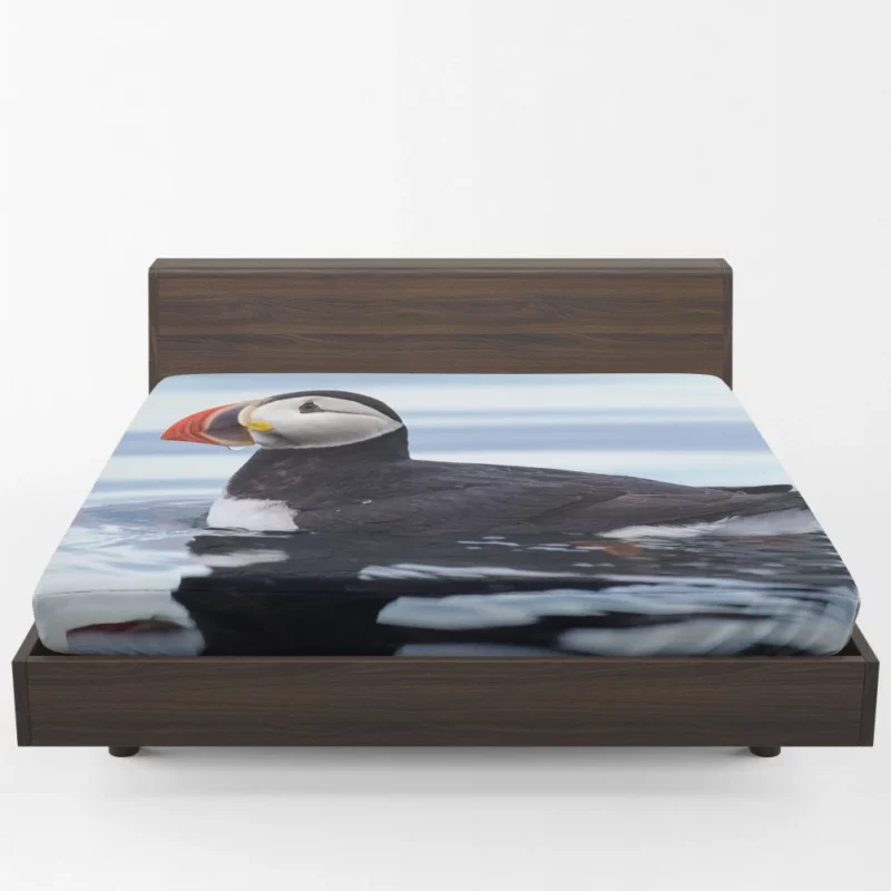 Puffin Reflective Pose Coastal Watcher Fitted Sheet