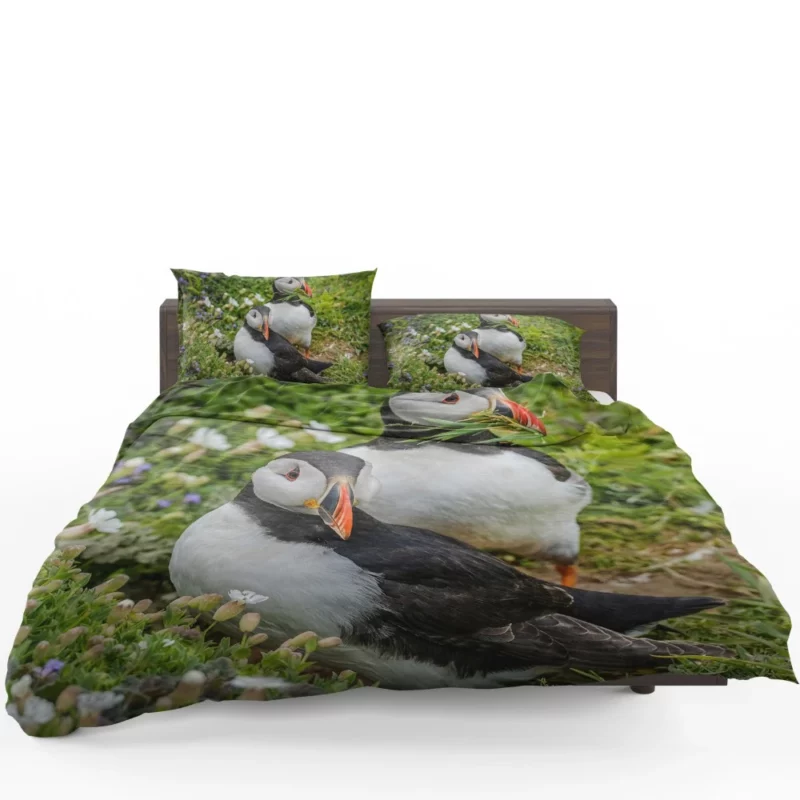 Puffin Whimsical Stance Coastal Watcher Bedding Set