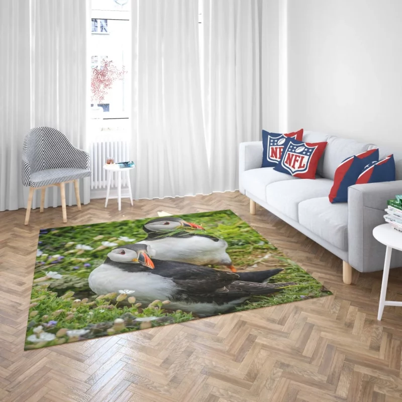 Puffin Whimsical Stance Coastal Watcher Rug 2