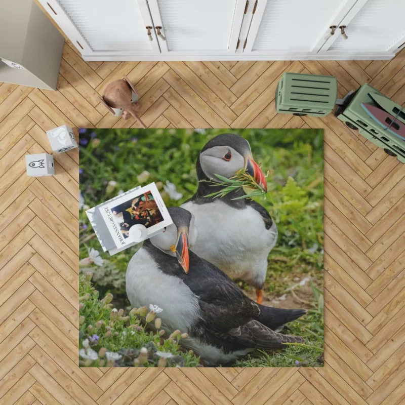 Puffin Whimsical Stance Coastal Watcher Rug