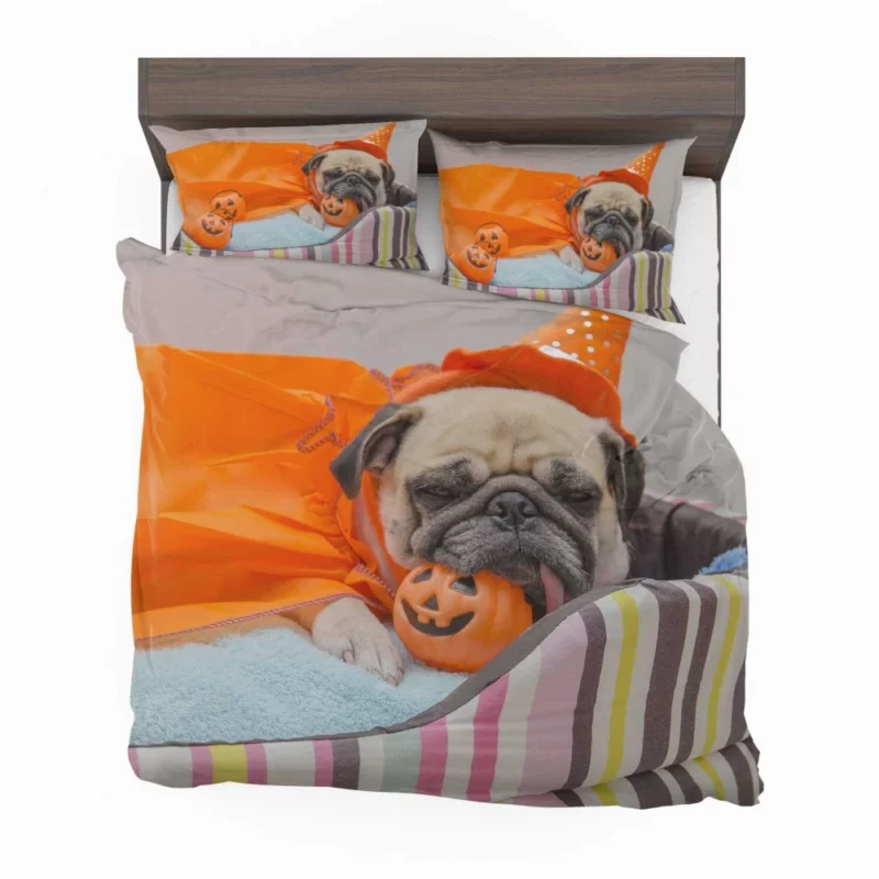 Pug Halloween Fun Furry Festivities Bedding Set 1