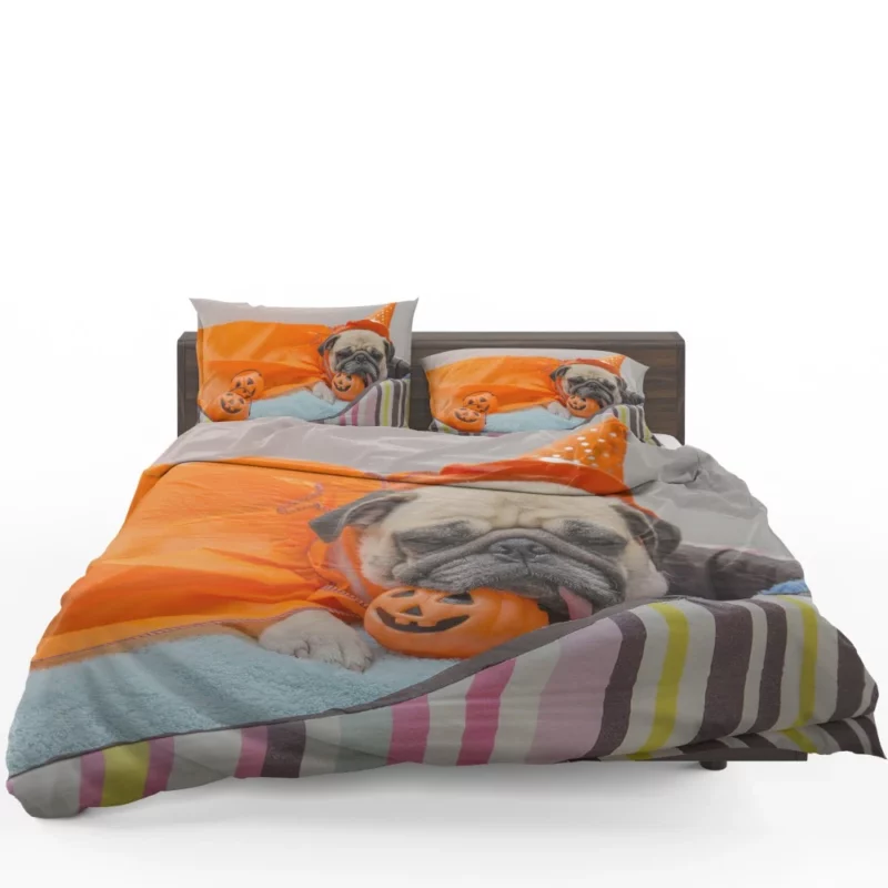 Pug Halloween Fun Furry Festivities Bedding Set