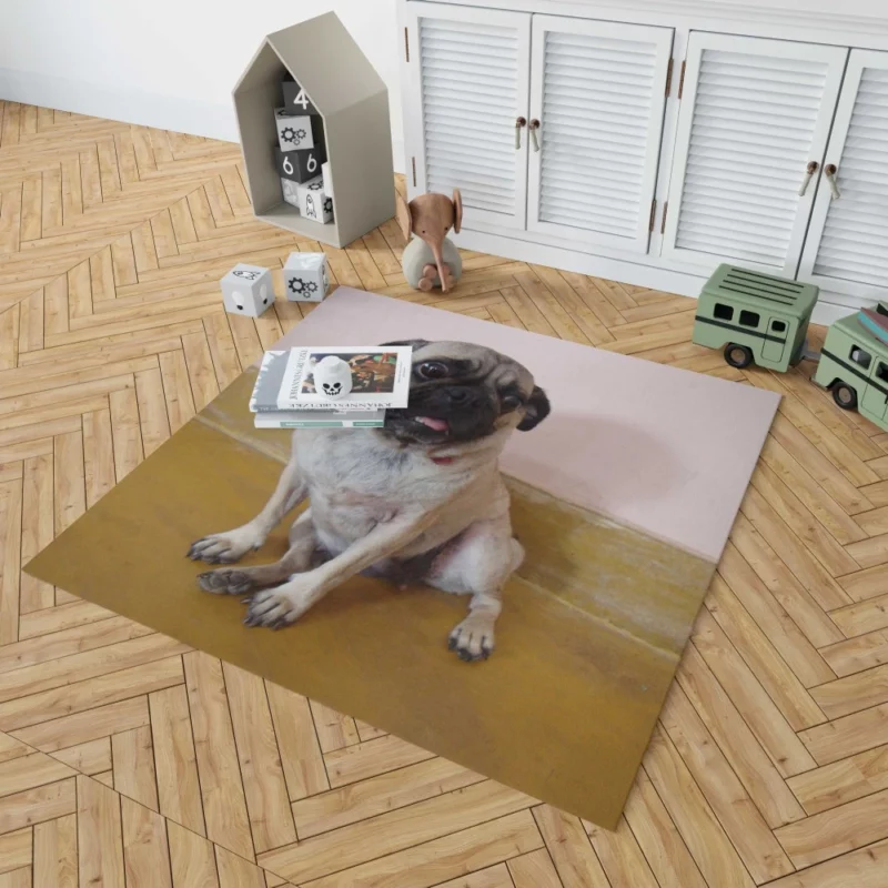 Pug Playful Adorable Dog Rug 1