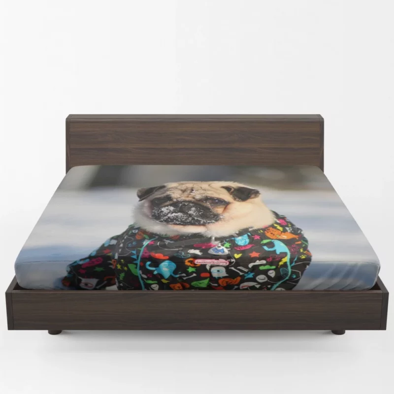 Pug Playful Antics Fitted Sheet