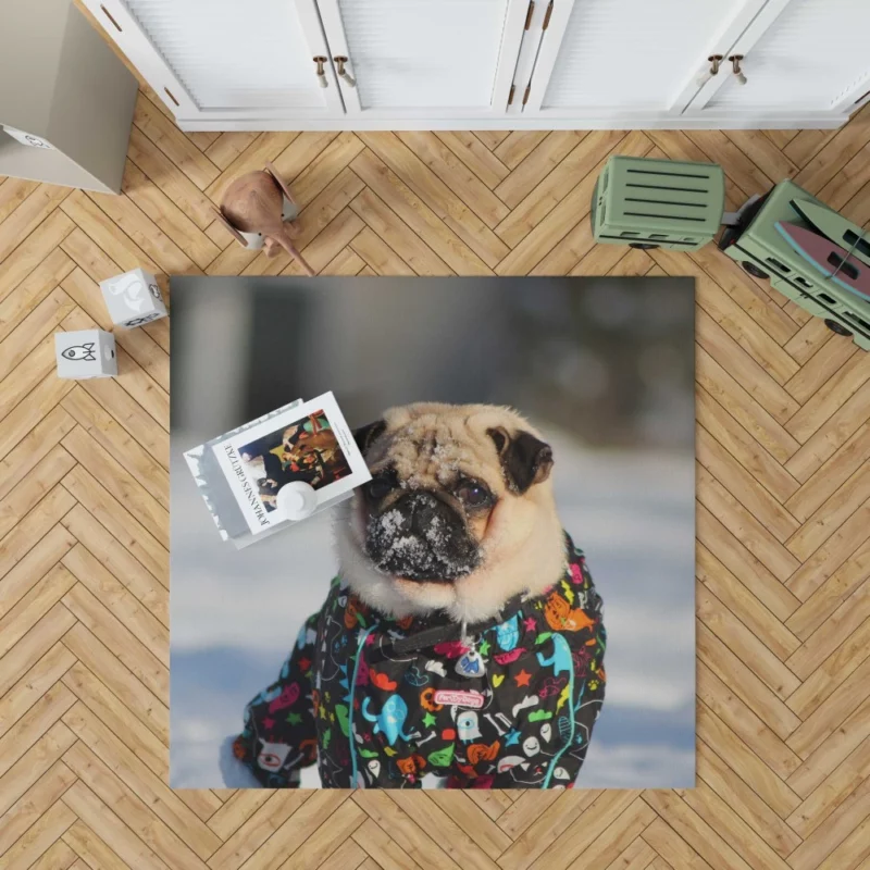 Pug Playful Antics Rug