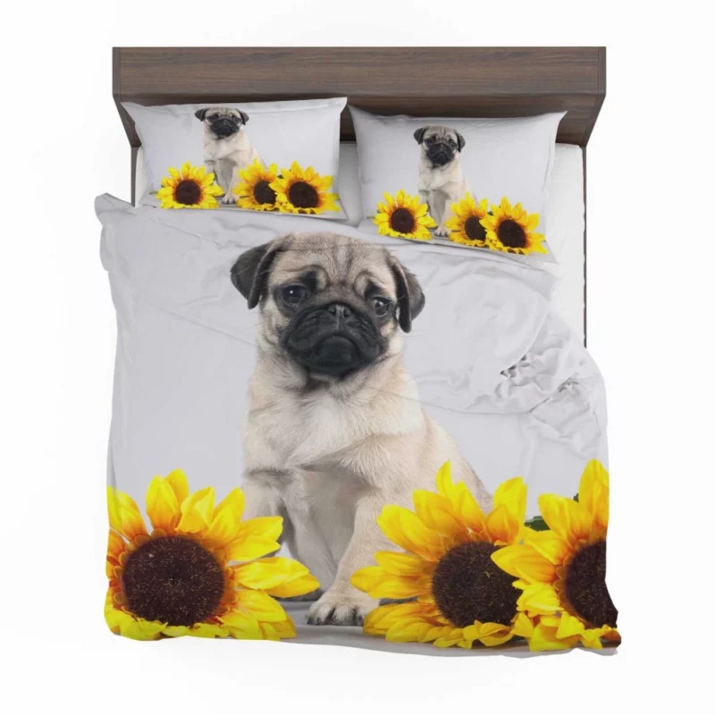 Pug Playful Charm Snowy Playtime Bedding Set 1