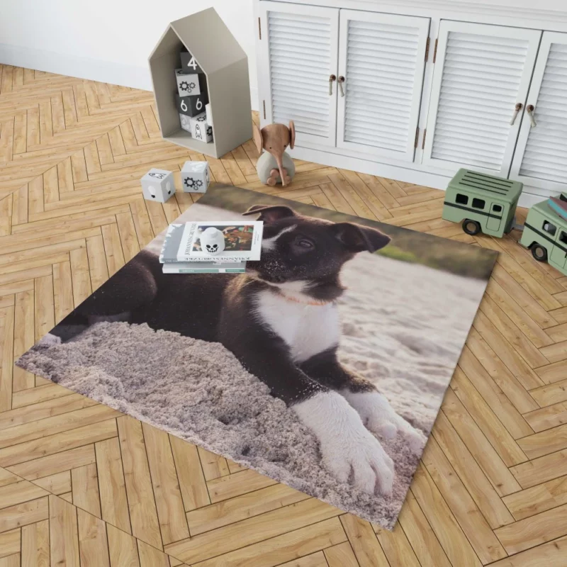 Puppy Beach Adventure Playful Delight Rug 1